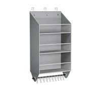 Generico Door Hat Organizer, Gray Baseball Cap Storage Hanger with 3-Tier Rack and Hook Rod, Non-Woven Fabric & Metal Frame, Hangable Behind Door for Bedroom Bathroom Closet Dorm