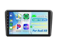 Generico Double DIN Android 14" Touch Screen Car Stereo for Audi A3-9" Multimedia Player with Carplay, Android Auto, GPS Navigation, Bluetooth, WiFi, SWC, FM Radio