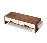 Generico- Double Drawer Ergonomic Support, Elevated Computer Desk Shelf, Sturdy Desktop Organizer | Screen Laptop Display Holder For Home Office Study Bedroom Workstation Use