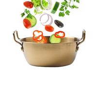 Generico Double-Ear Bowls - Stainless Container - Golden Instant Noodle Bowl With Handle Snack Bowls Suitable For Rice Desserts