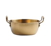 Generico Double-Ear Bowls - Stainless Container - Golden Instant Noodle Bowl With Handle Snack Bowls Suitable For Rice Desserts