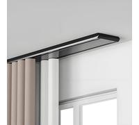 Generico Double Row Ceiling Curtain Track, Curtains Rails Aluminum, Built-in Soundproof Strips Mute Rollers Double Curtain Rods 100kg Load-Bearing for Living Room Bedroom Hospital(Nero,2.9(m))