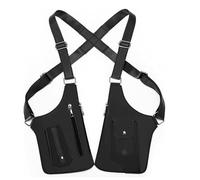 Generico Double Shoulder Armpit Bag,Leather Adjustable Underarm Shoulder Bag for Men,Water Resistant Crossbody Pack (Black)