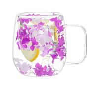Generico Double Wall Glass Mugs Dried Flower Insulated Tea Mugs