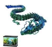 Generico Drago articolato stampato in 3D, Figurina giocattolo drago di flessibile, Accessorio decorativo tattile realistico per uffici, case, acquari e automobili