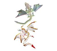Generico Drago Volante Con Due Corna Stampato In 3D - Modello Di Drago Alato Flessibile Multisnodato, Figura Artistica Con Gradiente | Giocattolo Articolato Riutilizzabile Per Display Da Scrivania,