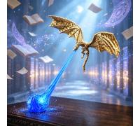 Generico Dragon Bookshelf Nook Light, Fire Breathing Dragon Book Nook (#2,9.8 * 11.4in)