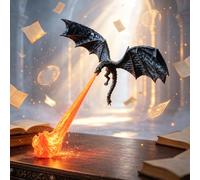 Generico Dragon Bookshelf Nook Light, Fire Breathing Dragon Book Nook (#3,9.8 * 11.4in)