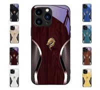 Generico Dragon Compatible with Mag safe Glass Phone Case, Urgalaxy Personalized Dragon Compatible with Mag safe Glass Phone Case, Full Coverage Anti Drop Phones Cases for iPhone (Red)