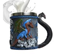 Generico Dragon Cup Mug, 3D Medieval Fantasy Dragon Design with Stainless Steel Liner, Decorative Coffee Tea for Camping, Home Decor, Themed Parties, Cosplay Events, or Gothic Drinkware