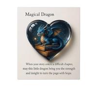 Generico Dragon Heart Keepsake - 1.77 Inch Acrylic Pocket Collectible | Decorative Memory Gift Card Set - Small sentimental souvenir for teen girls mothers and meaningful desk display