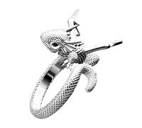 Generico Dragon Ring - Vintage Adjustable Dragon Ring, Silver Plated Gothic Punk Jewelry | Retro Open Finger Accessory For Men Women Hip Hop Party Fashion Wear