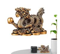 Generico Dragon Statue - Resin 11x7x6cm | Chinese Coin Dragon Cornucopia Figurine, Dragons Statue Ornament | Wealth Attraction Home Office Decor Good Luck Gift Use