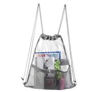 Generico Drawstring Backpack, Clear Waterproof Bag, Lightweight Athletic Gym Pack, Travel Swim Sack for Kids, Women, Men, Beach, Festivals, Outdoors, Work, 18.9x15.75x1.97 inches