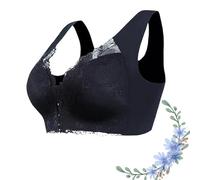 Generico Dreamofup Bra, Dream of Up Bra Front Clasp, Full Coverage Front, Closure Support Bra Comfort Sleep Bra (XL,Black)