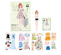 Genérico Dress Up Doll - Magnetic Dress Up Doll | Princess Dress Up Sticker Book | Magnetic Princess Dress Up Paper Doll Book, Princess Magnetic Dress Up Doll Figure For Kids - Kids Dress Up Set