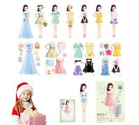 Genérico Dress Up Doll - Magnetic Dress Up Doll | Princess Dress Up Sticker Book | Magnetic Princess Dress Up Paper Doll Book, Princess Magnetic Dress Up Doll Figure For Kids - Kids Dress Up Set