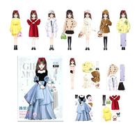 Generico Dress Up Reusable Sticker - Puffy Stickers | Sparkly Winter Sticker Book, Or Children Include Princess Mermaid Fairy And Fashion Girl,Travel Airplane Activity Packs for Kids