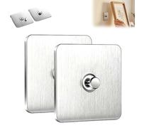 Generico Drill Free Adhesive Hooks, No-Drill Screw Stickers Utensil Hooks, Stainless Steel Picture Hangers Without Nails, Adhesive Wall Mount Screw Hook for Home (2PCS,Spike Diameter 9mm)