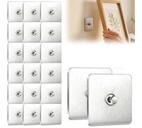 Generico Drill Free Adhesive Hooks, No-Drill Screw Stickers Utensil Hooks, Stainless Steel Picture Hangers Without Nails, Adhesive Wall Mount Screw Hook for Home (12PCS,Spike Diameter 7mm)