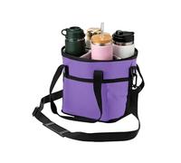 Generico Drink Bag Carrier, Leak Proof 4 Compartment Foldable Insulated Cup Holder, Reusable Beverage Transport Tote, Portable Drink Organizer, Use for Coffee Water Picnic Travel Beach Office Gym