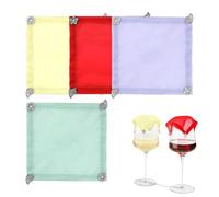 Genérico Drink Covers for Glasses - 4 pezzi Screen Lid,Breathable Top with Charm for Outdoor Holiday Dinner Picnic Wedding Party Home Gatherings Barbecue