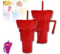 Generico Drink Cup with Snack Bowl, Cup Bowl Combo with Straw Leak Proof, Stadium Tumbler with Snack Bowl, So You Can Sip and Snacks with One Hand, Anywhere You Go (BB)