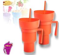 Generico Drink Cup with Snack Bowl, Cup Bowl Combo with Straw Leak Proof, Stadium Tumbler with Snack Bowl, So You Can Sip and Snacks with One Hand, Anywhere You Go (EE)