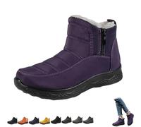 Generico Dritnow Boots,Dritnow Shoes Women'S Warm Snow Boots,Winter Outdoor Comfortables Non-Slip Side Zipper Ankle Booties,Comfortable and Warmfur Lining (Purple,33 2/3)