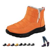 Generico Dritnow Boots,Dritnow Shoes Women'S Warm Snow Boots,Winter Outdoor Comfortables Non-Slip Side Zipper Ankle Booties,Comfortable and Warmfur Lining (Orange,33)
