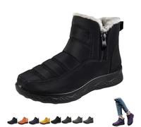 Generico Dritnow Boots,Dritnow Shoes Women'S Warm Snow Boots,Winter Outdoor Comfortables Non-Slip Side Zipper Ankle Booties,Comfortable and Warmfur Lining (Black,33 1/9)