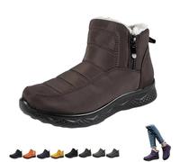 Generico Dritnow Boots,Dritnow Shoes Women'S Warm Snow Boots,Winter Outdoor Comfortables Non-Slip Side Zipper Ankle Booties,Comfortable and Warmfur Lining (Brown,33 1/9)