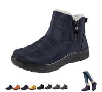 Generico Dritnow Boots,Dritnow Shoes Women'S Warm Snow Boots,Winter Outdoor Comfortables Non-Slip Side Zipper Ankle Booties,Comfortable and Warmfur Lining (Blue,34)