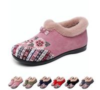 Generico Dritnow Boots, Women’s Warm Floral Winter Ankle Boots, Cozy Fleece Lined Ankle Boots for Women, Lightweight Everyday Shoess (Pink,36)