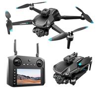 Generico Drone 4K con Tripla Telecamera Regolabile, Motore brushless, Ritorno GPS, evitamento Ostacoli a 360°, Resistenza al Vento a 5 Livelli, Posizionamento Ottico del Flusso, Telecomando LCD