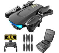Generico Drone GPS con telecamera 4K, motore Brushless, telecomando pieghevole RC Quadcopter Drone per principianti con ritorno automatico, Follow Me, Circle Fly, 28pcs pale dell'elica e 3pcs batteria