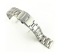 Generico DSHDFJ 20mm 22mm 24mm 26mm 28mm cinturino in metallo braccialetto in metallo solido orologio in acciaio inox orologi da polso in acciaio inox cinturino doppia serratura fibbia(Silver,28mm)