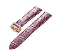 Generico DSHDFJ Bovina Dello Strato Di Testa Del Cinturino In Pelle Compatibile Con Gli Accessori For Braccialetti Da Uomo E Da Donna Con Cinturino(Purple gold buckle,13mm)