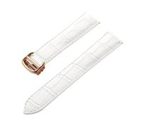 Generico DSHDFJ Bovina Dello Strato Di Testa Del Cinturino In Pelle Compatibile Con Gli Accessori For Braccialetti Da Uomo E Da Donna Con Cinturino(White rose buckle,14mm)