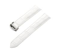 Generico DSHDFJ Bovina Dello Strato Di Testa Del Cinturino In Pelle Compatibile Con Gli Accessori For Braccialetti Da Uomo E Da Donna Con Cinturino(White,18mm)