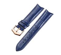 Generico DSHDFJ Cinturini for cinturini in pelle Arc End 19mm 20mm 21mm 22m Cinturino con estremità curva Adattatore con fibbia in acciaio Cinturino for orologio(Blue Rose Gold,21mm)