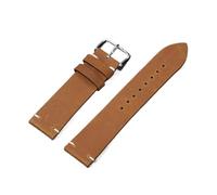 Generico DSHDFJ Cinturini for orologi in pelle di vitello con cuciture da 18 mm, 20 mm, 21 mm, 22 mm e 24 mm for Galaxy Watch 6/5/4 con fibbie a farfalla(Blue-ButterflyBuckle,22mm,Silver Buckle)