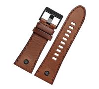Generico DSHDFJ Cinturino 28mm In Vera Pelle Compatibile Con Cinturino For Orologio DZ7193 DZ7214 DZ7311 DZ7312 DZ7313(Brown black,28mm)
