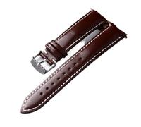 Generico DSHDFJ Cinturino For Orologio In Pelle Verniciata Lucida 18 19 20 21 22 Mm A Sgancio Rapido, Bracciale Morbido Da Uomo Di Vacchetta Marrone Blu Verde Vintage(Bule,19mm)