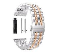 Generico DSHDFJ Cinturino in acciaio inossidabile compatibile con Galaxy Watch 3 LTE 41mm 45mm Cinturino Bracciale for Gear Sport/S2 S3 42mm 46mm 20mm 22mm Cinturini(Silver Gold,For Galaxy 42mm)