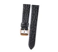Generico DSHDFJ Cinturino In Pelle Di Coccodrillo Fatto A Mano Modello Rotondo Bracciale A Sgancio Rapido Ultrasottile 18 19 20 21 22MM Da Uomo Morbido Marrone Nero(D rose gold buckle,19mm)