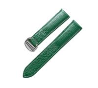 Generico DSHDFJ Lychee Grain Cowhide Strap Uomo e donna compatibile con il serbatoio Cartier Serbatoio ASSOLO Accessori for catena di orologi in pelle Londra(Green,20mm)