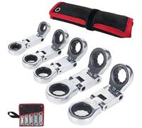 Generico Dual-Drive Nano Flex-Head Pocket Ratchet, 180° Flex Dual-Drive Nano Ratchet, Retractable Ratchets Wrenches Set, Ratchets Spanner Crooked for Narrow Spaces