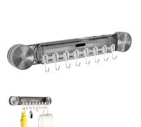 Generico Durable Wall Mounted Inline Vacuum Hooks, No-Drill Wall Mounted Spatula and Spoon Holder, Kitchen Load-Bearing Multi-Functional Spatula Holder Hook (Black,1pcs)