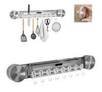 Generico Durable Wall Mounted Inline Vacuum Hooks,No Hole Punching Waterproof Strong Adhesion Coat Rack,Multi-Functional Large Curved Load-Bearing Hooks,Removable and Reusable Wall Mount (Black)